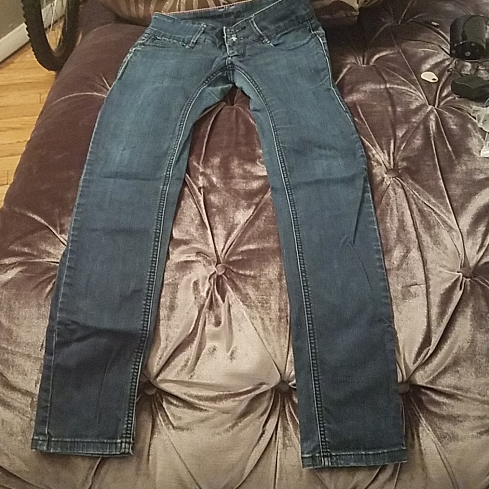 Blue denim jeans